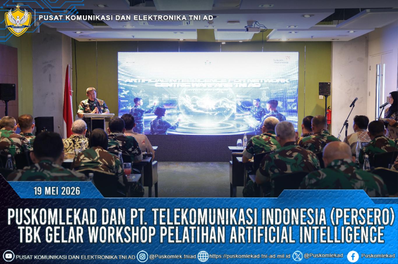 PUSKOMLEKAD DAN PT TELEKOMUNIKASI INDONESIA PERSERO TBK GELAR WORKSHOP PELATIHAN ARTIFICIAL INTELLIGENCE